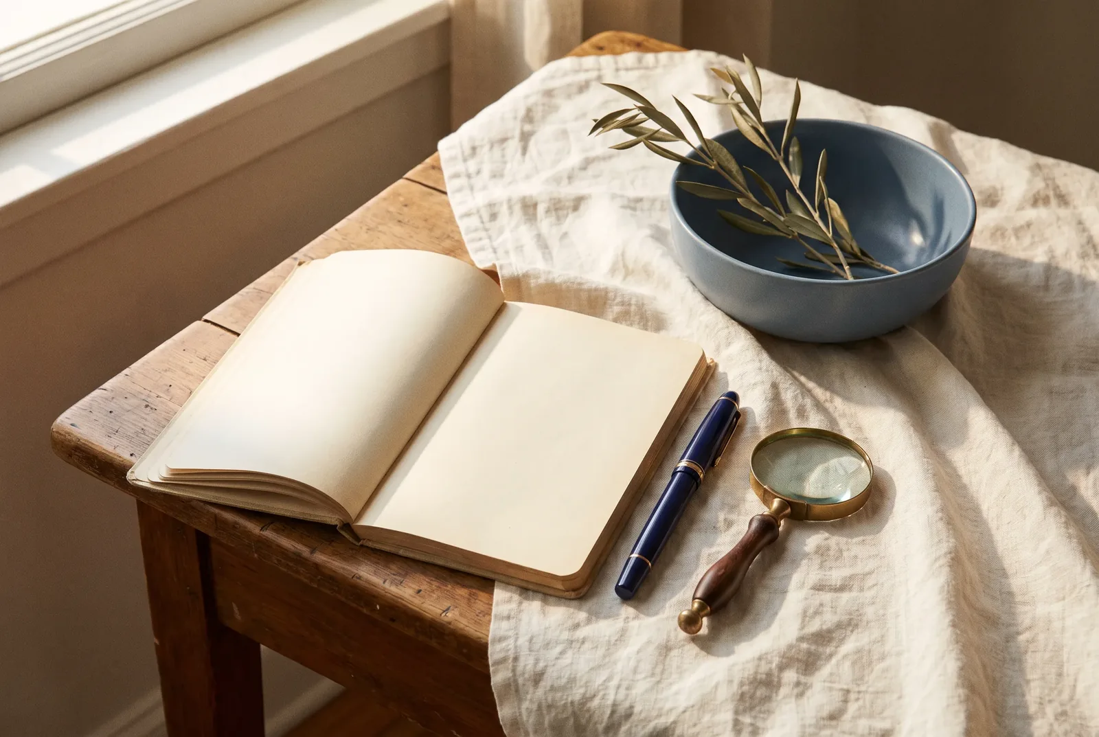 Cuaderno, pluma y lupa como evocación de la historia médica